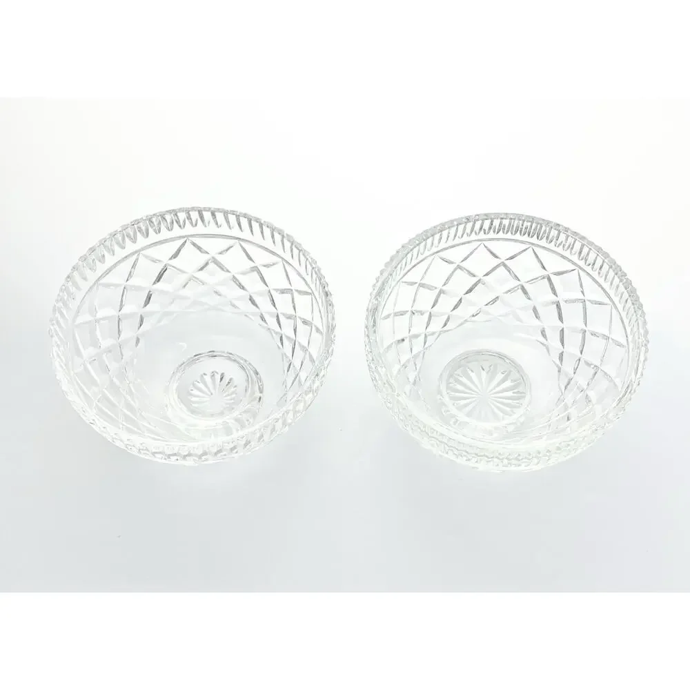 Waterford “Killeen” Pair of Crystal Footed Bowls 6” Signed
